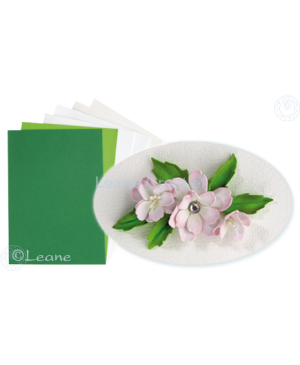 Putgumė Leane Creatief - Flower Foam Foamiran - Balti-žali tonai, 0.8mm, A4, 6 lapai