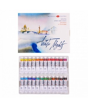 Akvarelinių dažų rinkinys Belye Noči tūbelėse, 24 spalvų