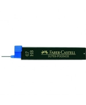 Grafito šerdelės Faber Castell Super Polymer automatiniam pieštukui, B, diam. 0.7 mm, ilgis 60mm, 12 vnt. dėžutėje