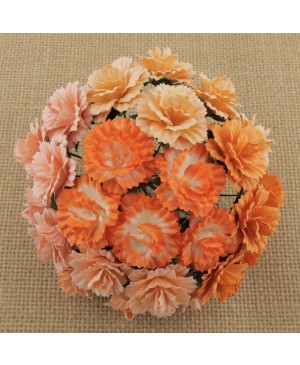 Popierinės gėlytės Promlee Flowers - Mixed Peach/Orange Carnations SAA-117, 25mm, 10vnt