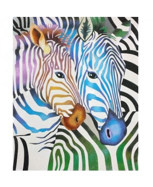 Eskizas smėlio tapybai Spalvoti zebrai 50x61cm (TRQ-82)