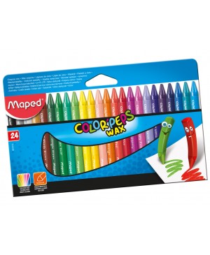 Vaškinės kreidelės Maped Color Peps, 24 spalvos