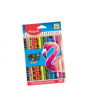 Spalvoti pieštukai Maped Color Peps Animals FSC, 18 spalvų