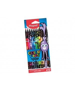 Spalvoti pieštukai Maped Color Peps Monsters, 12 spalvų