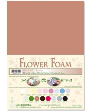 Putgumė Leane Creatief - Flower Foam Foamiran - Ruda, 0.8mm, A4, 10 lapų      