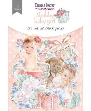 Iškarpėlių rinkinys Fabrika Decoru – Shabby baby girl redesign, 250 g/m², 55vnt