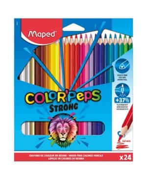 Spalvoti pieštukai Maped Color Peps Strong, 24 spalvos