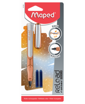 Rašiklis Maped Reload Premium Glitter Metal+kapsulė 2vnt.