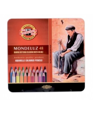 Akvareliniai pieštukai Koh I Noor Mondeluz 48 spalvų, metalinėje dėžutėje