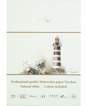 Akvarelinio popieriaus bloknotas Torchon Pro Smlt Art, A3, 250 g/m², 10 lapų