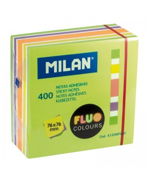 Lipnūs lapeliai užrašams Milan Fluo, 76x76mm, 400l.