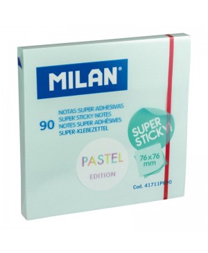 Lipnūs lapeliai užrašams Milan Pastel, 76x76mm, 90l., melsva