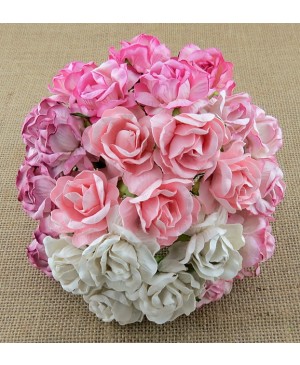 Popierinės gėlytės Promlee Flowers - Mixed Pink Wild Roses SAA-469-40, 40mm, 10vnt.
