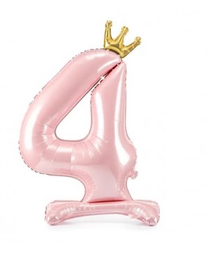 Folinis balionas skaičius 4, 84cm, rožinis