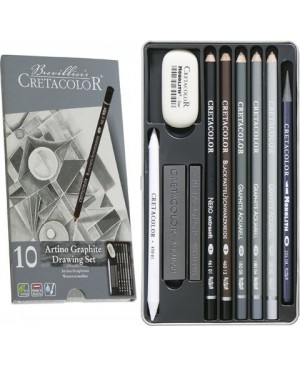 Eskizavimo pieštukų rinkinys Cretacolor Artino-graphite set, metalinėje dėžutėje, 10vnt.