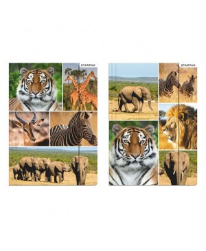 Aplankas kartoninis su gumele Starpak - Wild animals, A4