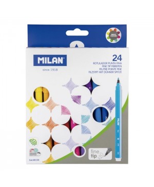 Flomasteriai Milan Fine-Tipped Fibrepens 24 spalvų