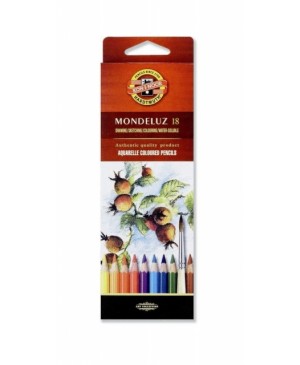 Akvareliniai pieštukai "Mondeluz" 18 spalvų
