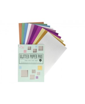 Popieriaus su blizgučiais rinkinys Crafts Sensations, A4, 180g/m², įvairių spalvų, 10 lapų