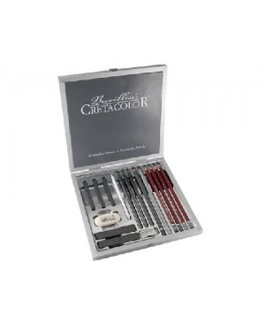 Eskizavimo pieštukų rinkinys Cretacolor Silver box set, medinėje dėžutėje, 17vnt.