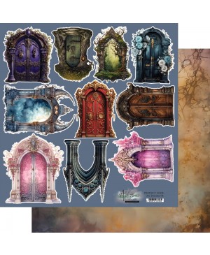 Skrebinimo popierius Alchemy of Art - Legends of the Magic School - Doors, 30.5x30.5cm, 250g/m², 1 lapas