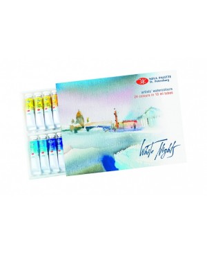 Akvarelinių dažų rinkinys Belye Noči tūbelėse, 24 spalvų