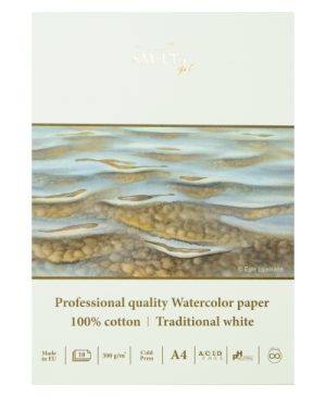 Akvarelinio popieriaus bloknotas Pro Smlt Art, A3, 300 g/m², 10 lapų