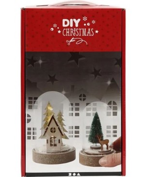 Kūrybinis rinkinys CCH - Kalėdų kaimelio miniatiūra po gaubtu su eglute