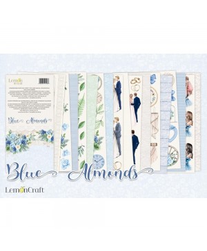 Skrebinimo popieriaus rinkinys LemonCraft - Blue Almonds, 15.24x30.5cm, 24 lapai,  250 g/m²