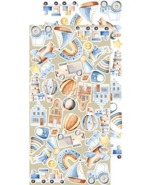 Skrebinimo popieriaus rinkinys Craft O'Clock - Hello Little Boy Extras, 15.5x30.5cm, 250 g/m², 9 lapai