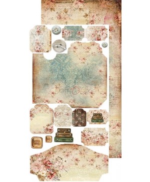 Skrebinimo popieriaus rinkinys Craft O'Clock - Vintage Beauty Junk Journal, 15.5x30.5cm, 250 g/m², 12 lapų