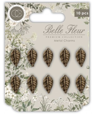 Metaliniai dekoro elementai Craft Consortium - Belle Fleur Metal Charms Leaf, 10vnt.