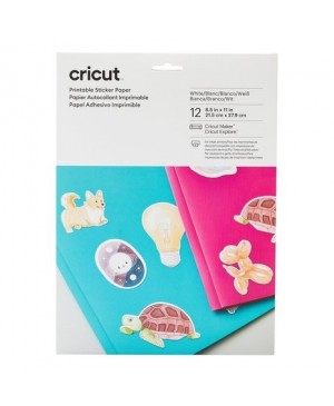 Cricut Printable Sticker Paper lipdukų popierius, 8.5x11"/21.5cm x 27.9cm, 12 lapų (2009491)       