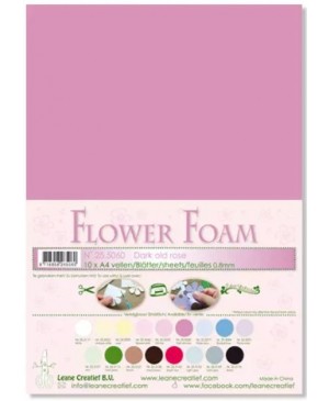 Putgumė Leane Creatief - Flower Foam Foamiran - Dark Old Rose, 0.8mm, A4, 10 lapų      
