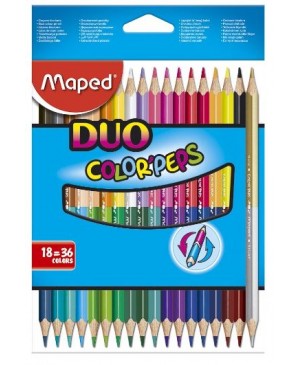 Spalvoti pieštukai Maped Color Peps DUO, dvipusiai 18 vnt  36 spalvos