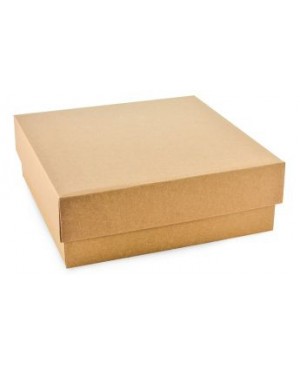 Kartoninė dviejų dalių dėžutė pakavimui žemu dangteliu, 15x9x3 cm ruda/balta