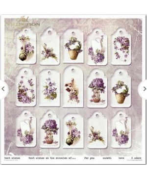 Skrebinimo popieriaus rinkinys ITD - Shabby Flowers post - Violet, 31x32cm, 10 lapų, 200 g/m²