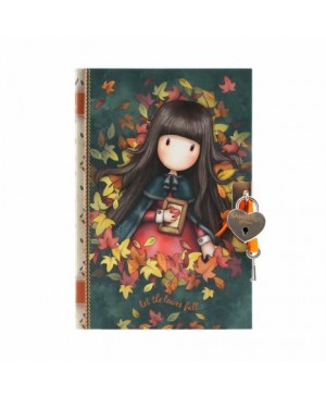 Užrašų knygutė - dienoraštis Gorjuss Autumn Leaves su spynele, 14x20.5x2cm