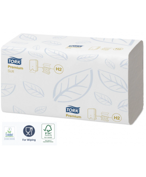 Popieriniai rankšluosčiai TORK H2 Premium Soft , dviejų sluoksnių, 100 lapelių, FSC sertifikuoti