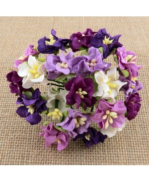 Popierinės gėlytės Promlee Flowers - Mixed Violet Miniature Gardenia SAA-420, 25mm, 10vnt.