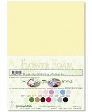 Putgumė Leane Creatief - Flower Foam Foamiran - Ivory, 0.8mm, A4, 10 lapų      