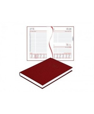 Darbo knyga - kalendorius INFO, A5, 2023 metams, tamsiai raudonos spalvos