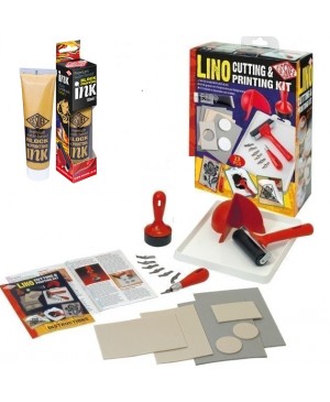 Linoleumo raižymo rinkinys Essdee Lino Cutting & Printing Kit - Metallic Gold Edition