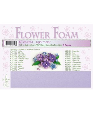Putgumė Leane Creatief - Flower Foam Foamiran - Light Violet, 0.8mm, A4, 10 lapų      