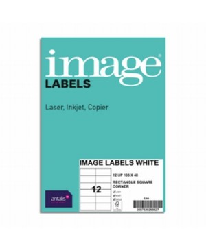 Lipnios etiketės 12 vnt A4 lape Image Labels FSC Mix Credit, 105x48 mm, 100 lapų