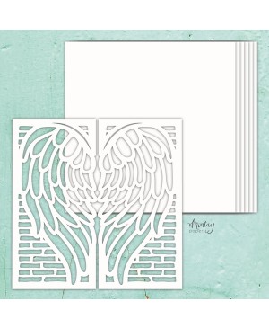 Skrebinimo albumo ruošinys Mintay Chippies - Wings Wall, 19x19cm, viršelis + 6 lapai