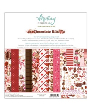 Skrebinimo popieriaus rinkinys Mintay - Chocolate Kiss, 30.5x30.5cm, 240g/m², 12 lapų