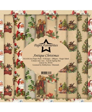 Skrebinimo popieriaus rinkinys Paper Favourites - Antique Christmas, 30.5x30.5cm, 8 lapai, 200 g/m²