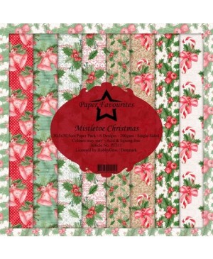 Skrebinimo popieriaus rinkinys Paper Favourites - Mistletoe Christmas, 30.5x30.5cm, 8 lapai, 200 g/m²