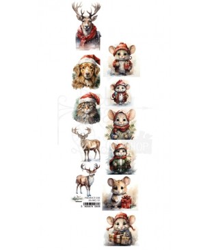 Skrebinimo popierius Alchemy of Art - Christmas Mice, 5x30.5cm, 250g/m², 1 lapas